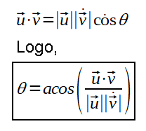 Ângulo entre dois vetores