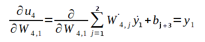 Derivada em relação a W4,1